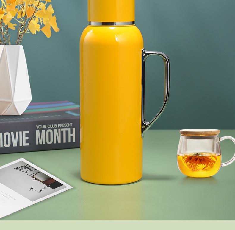 Maternal & Infant 316 Stainless Steel Thermos Pot with Smart Temperature Stewing and Portable Tea Infuser.