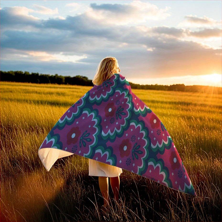 Vibrant Floral Garden Blanket Reversible Flannel Throw for Bohemian Style AllSeason Comfort Blossom Beauty Gift