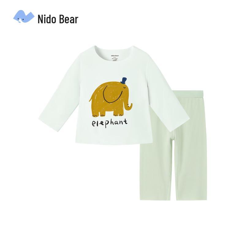Nidoxiong Kids  Modal Long-Sleeve Homewear Pajama Set 100