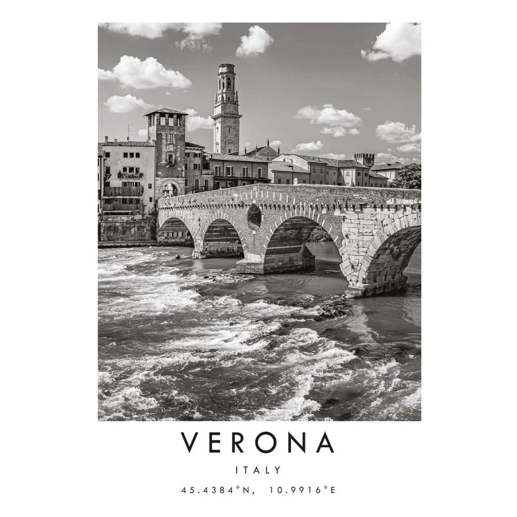 Famous Black and White Cities Verona Rome Punta Cana Florence Berlin Poster Travel Wall Art Canvas Painting Prints Home Decor