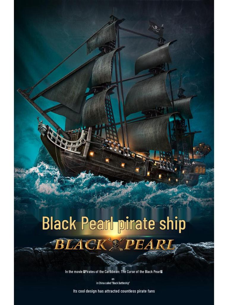 Lewo 3D Puzzle LED Black Pearl Pirate Ship - High Difficulty Stress Relief for Adults