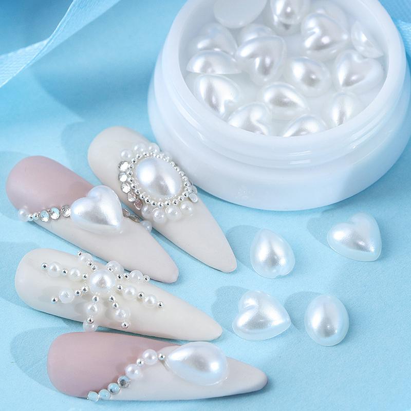

1 коробка DIY Nail Art Украшения 3D Особая форма Искусственный жемчуг Фрезер для ногтей Алмазные украшения Аксессуары для маникюрного дизайна Аксессуары