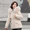 Spot new cotton-padded clothes women's inner velvet pie to overcome winter women's short big fur collar down cotton clothes