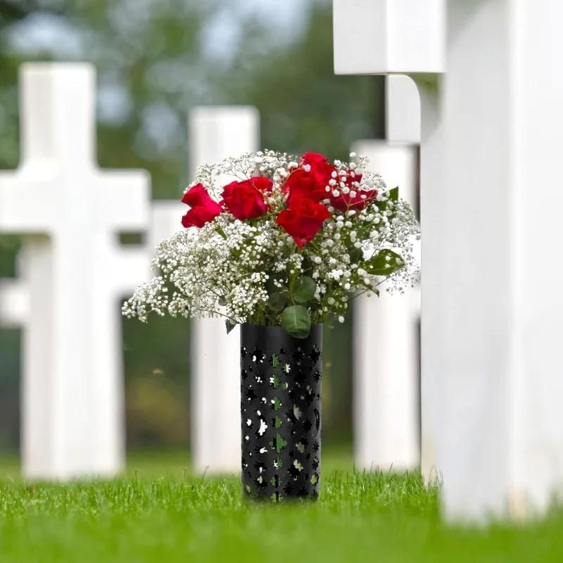 Outdoor Garden Flower Baskets Cone Shaped Floral Containers for Lawn Grave Memorial Cemetery Decoration
