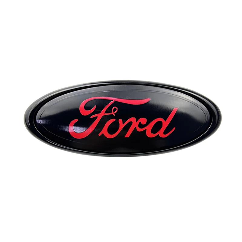 14.6x5.7cm ABS+alloy Car Front Badge Auto Emblem Accessories for Ford Focus Ranger Mustang Kuga Mondeo Fiesta Explorer Transit CVW1