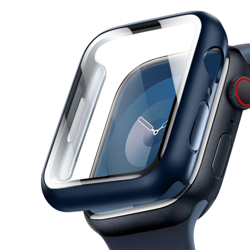 Glass+Case for Apple Watch Change To Ultra iWatch Series 4 5 6 7 8 9 45mm 41mm 44mm 40mm Screen Protector Cover Upgrade to Ultra