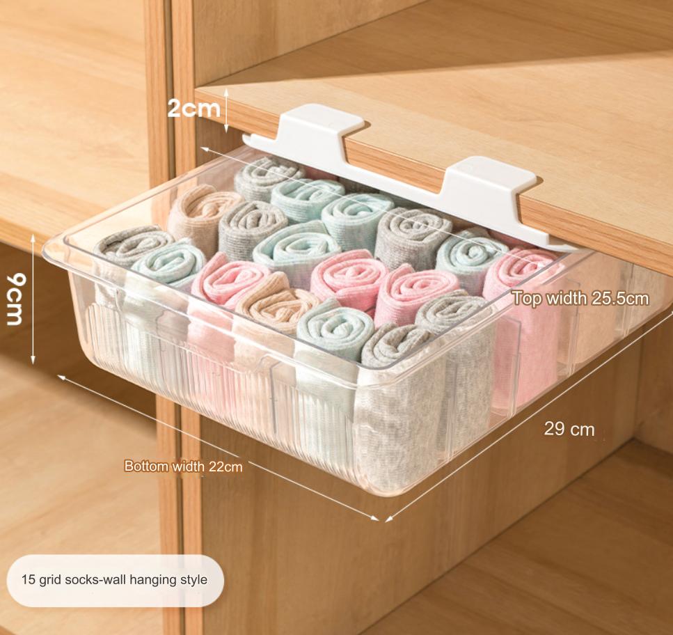 Detachable Bulkhead Dustproof 12 Grids Sock Organizers Drawer Type Bra Underwea Storage Boxs Wardrobe Drawer