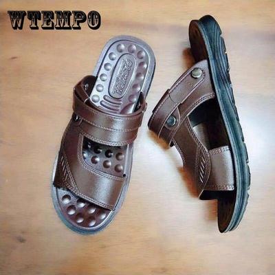 Dual-Purpose-Herrensandalen Sommer Lässige bequeme Sandalen Massagesandalen Wasserdichte Hausschuhe Outdoor- und Heim-Flip-Flops