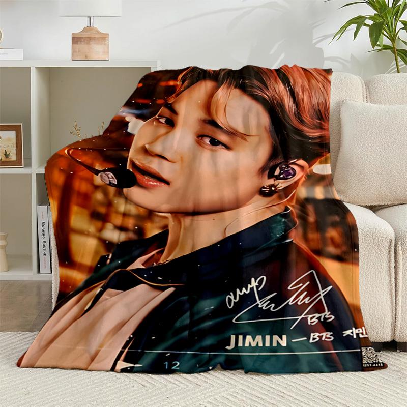 1PC K-pop music group Flannel Blanket Gift, Suitable for Both Men And Women, Soft Ideal for Beds And Sofa, Birthday Or Christmas Gift