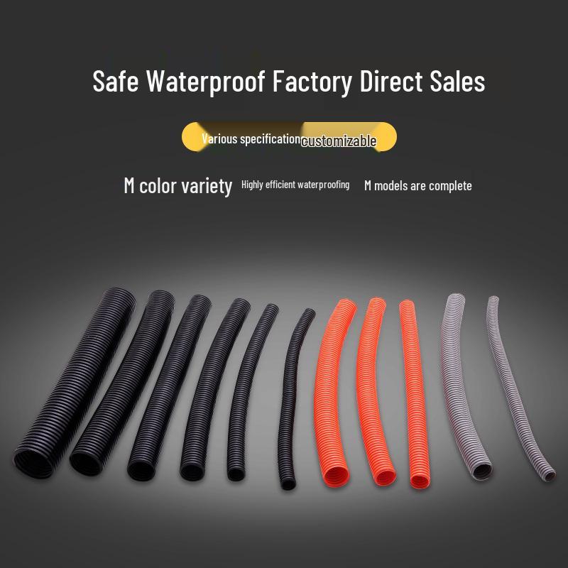 Black Flame Retardant Threaded Nylon Conduit: Corrugated PE Plastic Wire Protection Hose
