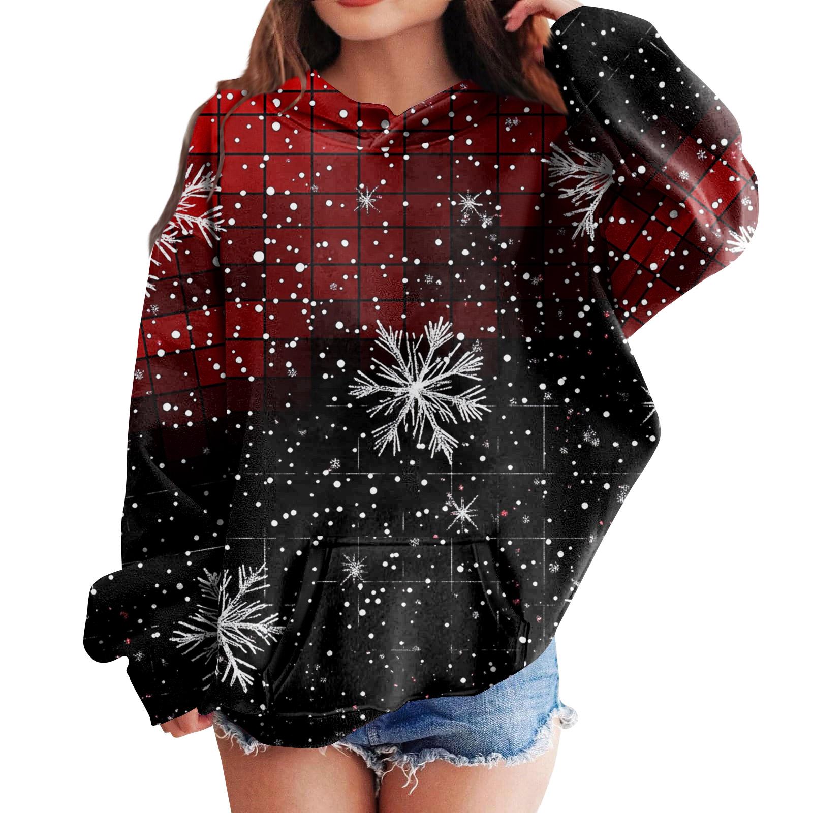 

Толстовки для девочек-подростков, худи с длинным рукавом и кулиской, милые худи оверсайз на Рождество 160