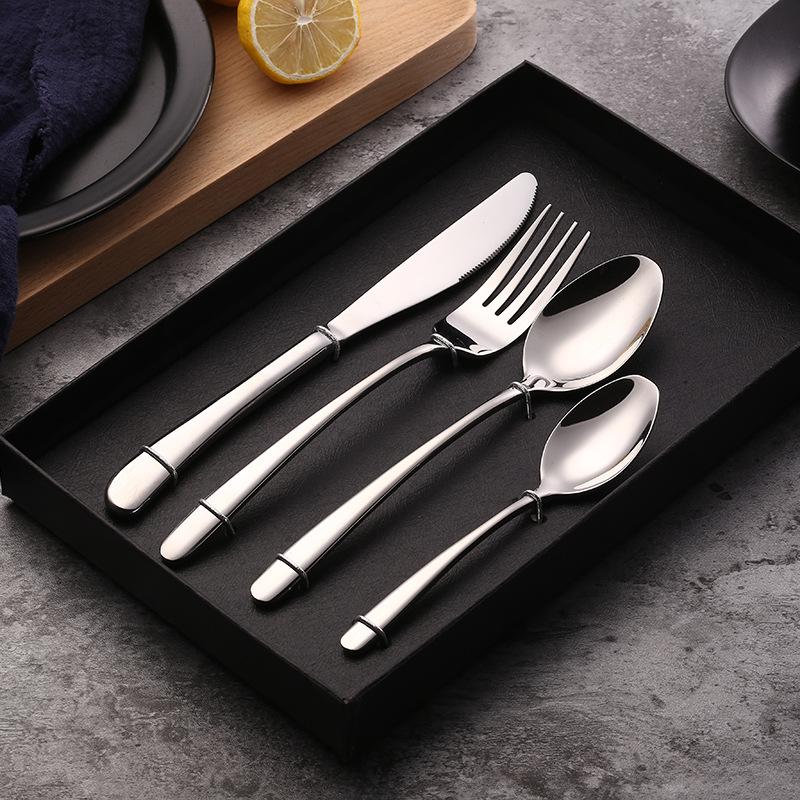 Thickened 304 Steak Knife and Fork Set Western Tableware Set Jieyang Elegant Stainless Steel Knife and Fork Spoon