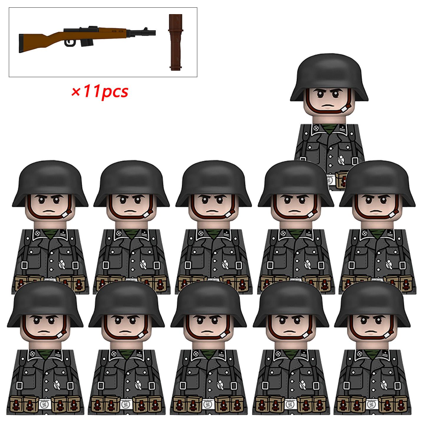 

Військові солдати Другої світової війни Фігурки воїнів Армійські фігурки Будівельні блоки Шолом Зброя Аксесуари Діти для Іграшок Подарунки