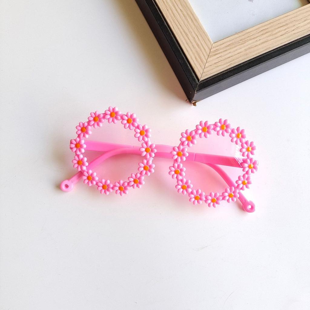Personalized Candy Color Small Daisy Children'S Sunglasses Round Frame Cute Shape Beach Glasses