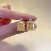 Xiancan Schmuck 2023 S925 Silber Luxus Simulierte Gelbe Diamant Ohrstecker für Damenmode.