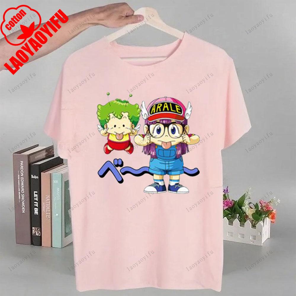 Arale T-shirts Women Graphic Japanese Manga Tshirt Breathable Camisetas Fashionable and Casual Cotton Short Sleeved Round Neck
