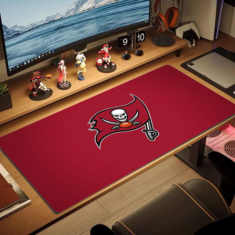 Tampa Bay Buccaneers Mauspads Großes Gaming-Tischkissen Rutschfest Laptop Tablet Großes Mauspads XXL Matte Mini-PC Spielmatte Mit Verriegeltem Rand