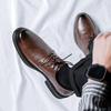 Brock Lederschuhe Herren Britischer Stil Businesskleid Herren Leder Weiche Sohle Casual Derby Hochzeit Trendschuhe