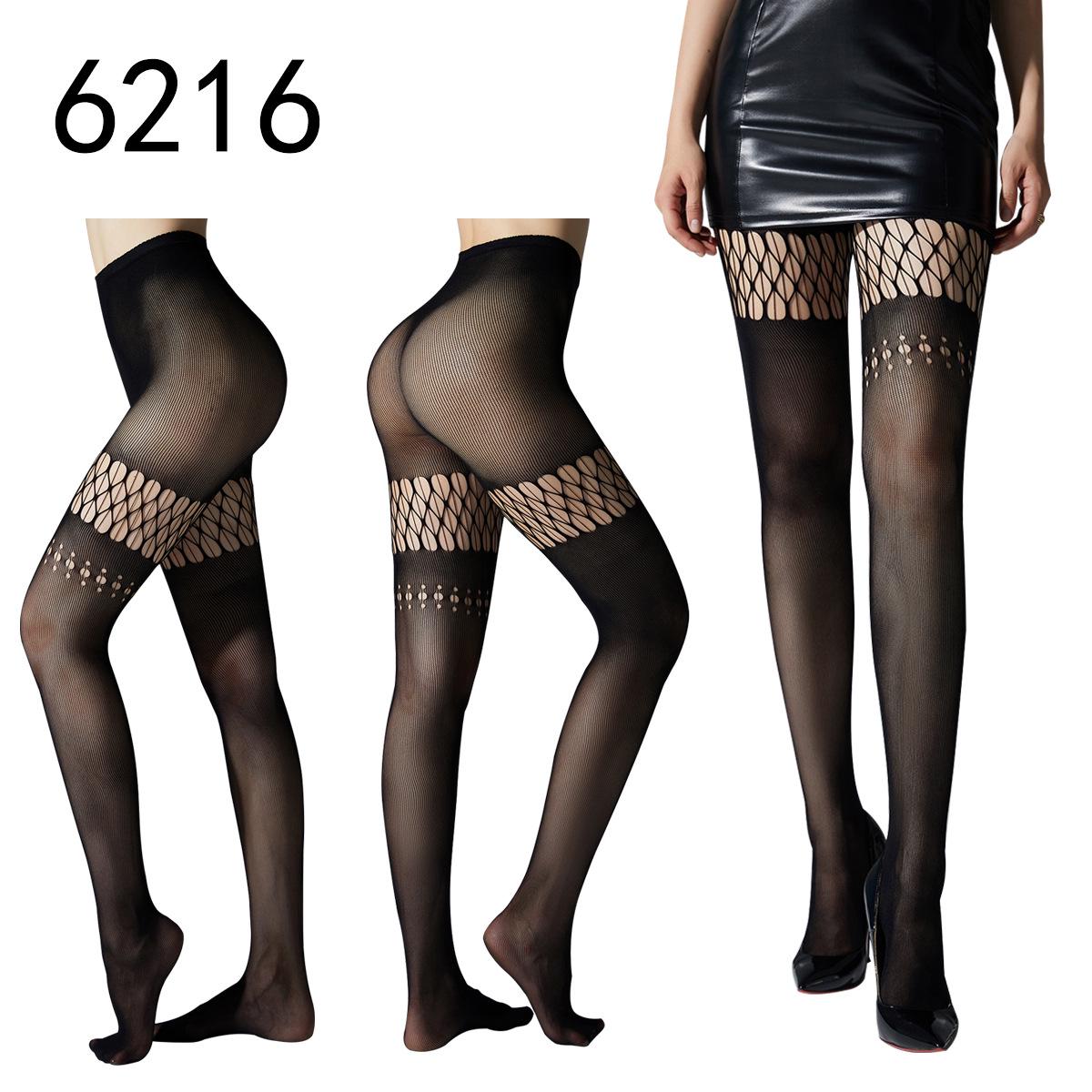 

Чорні мереживні панчохи в сіточку з порожнистими підтяжками One Size (White Card + OPP)