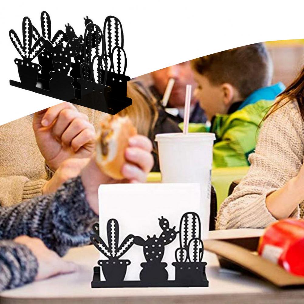 Table Napkin Holder Freestanding Tissue Dispenser Stainless Steel Cactus European-style Table Napkin Dispenser