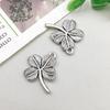 Antique Silver Alloy Four-Leaf Clover Pendant Charm for DIY Jewelry Making