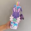 Purple Rabbit Cartoon Pencil Case for Kids - Large Capacity Stationery Bag