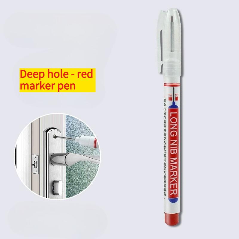 Long Head Deep Hole Marker, 20 mm Long Nose Nib Deep Reach Metal Marking Pen, Quick-drying Waterproof Permanent Pens