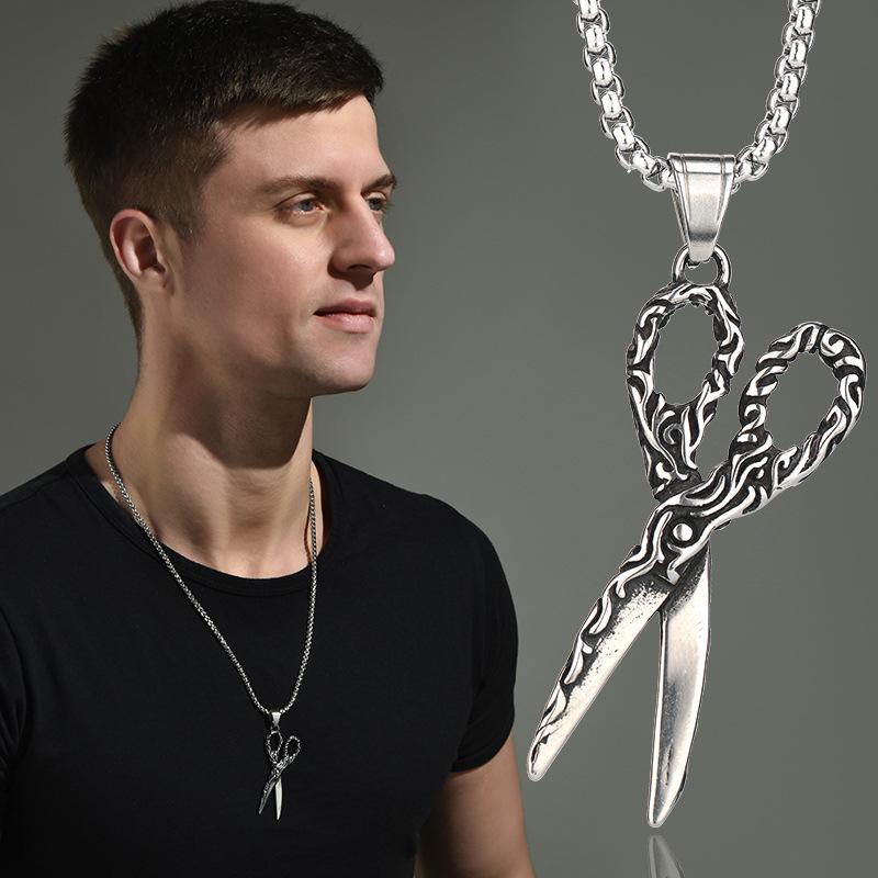 Men's Retro Scissors Pendant Hip Hop Necklace - Trendsetter Titanium Steel Jewelry