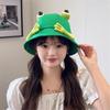 Unisex Frog Shape Bucket Hat Wide Brim Outdoor Summer Spring Foldable Fisherman Hat Sunproof Gifts for Girlfriend