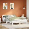 VidaXL Bed Frames Without Mattress White 135x190 Cm Solid Pine Wood, Bedroom Furniture, Slatted Base, Wooden Bed, 855574