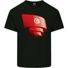 Curled Tunisia Flag Tunisian Day Football Kids T-Shirt Childrens