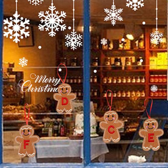 Gingerbread Man Ornaments Initial Alphabet Monogram Gingerbread Hanging Ornament Family Name Letter Xmas Tree Decor