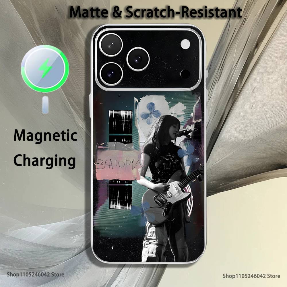 

B-beabadoobee Beatopia Transparent White Phone Case For iPhone 17,16,15,14,13,12,11,Pro,Max,Plus Magnetic Wireless Charging iPhone12mini