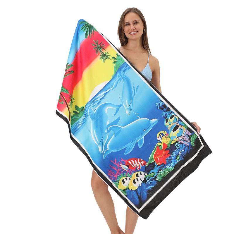 Euro Dollar U.S. Dollar Microfiber Beach Towel Custom Digital Printing Enlarged Towel Bath Towel