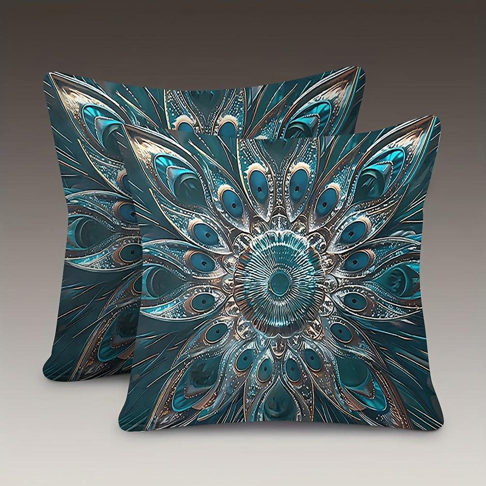 Pillowcase With Two-Tone Chic Designcushion Covers, Zippered, Decorative Pillowcases, 45X45 Cover Sleeves