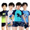 Boys' Dinosaur Two-Piece Swimsuit with Swim Cap for Infants and Toddlers