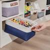 Leather Handle Storage Basket Foldable Storage Box for Home Use Clothes, Books, Desktop, Living Room, Organizing Boxes & Bins