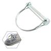 D Shape Safety Pin Lock Metallocking Silver Trailer Coupler