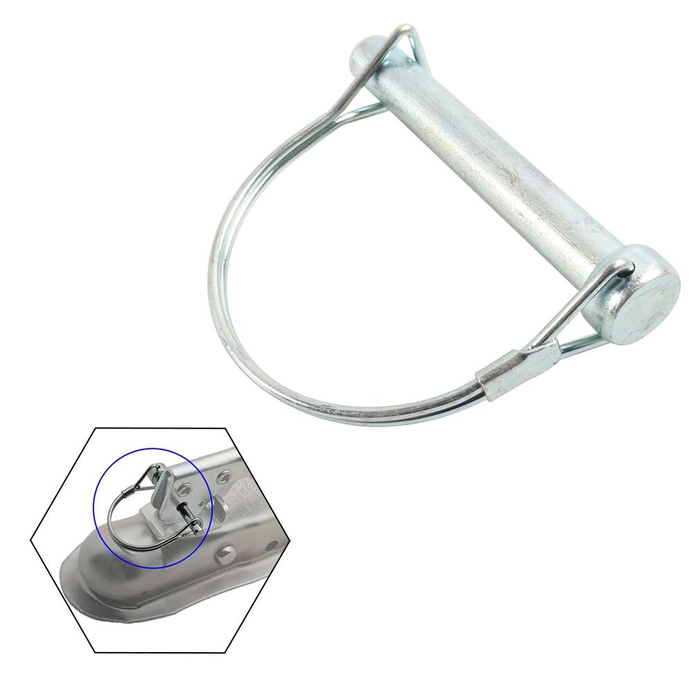 D Shape Safety Pin Lock Metallocking Silver Trailer Coupler