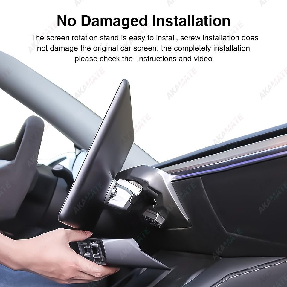 Screen Rotating Bracket for Tesla 2017-2024 Model Y Model 3 Swivel Mount Highland Display Rotating Kit Monitor Rotate Holder