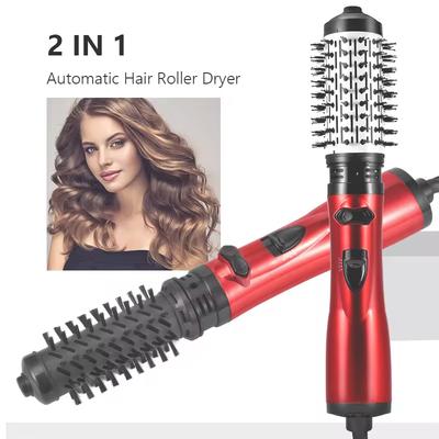 One Step Rotating Hot Air Brush Hair Dryer Comb 2 Gears Electric Styler Straightener Curler with 2 Replaceable Heads