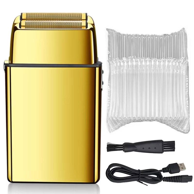 

Беспроводная металлическая парикмахерская электробритва для бороды для мужчин, перезаряжаемая электрическая бритва, машина для бритья лысины, инструмент для отделки