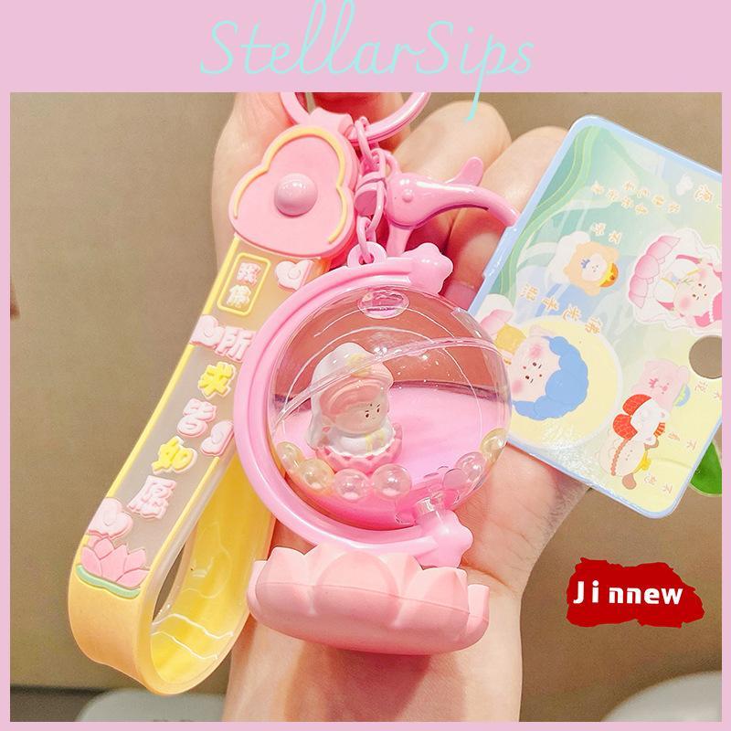 Playful Cartoon Buddha Earth Globe Hanging Ornament For Creative Keychain Designs