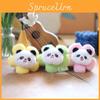 Soft Fluffy Sunflower Panda Plush Keychain Cute Cartoon Animal Bag Charm