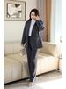 **Deep Gray Plus Size Women's Suit Jacket: Spring/Autumn Professional Formal Wear Set**