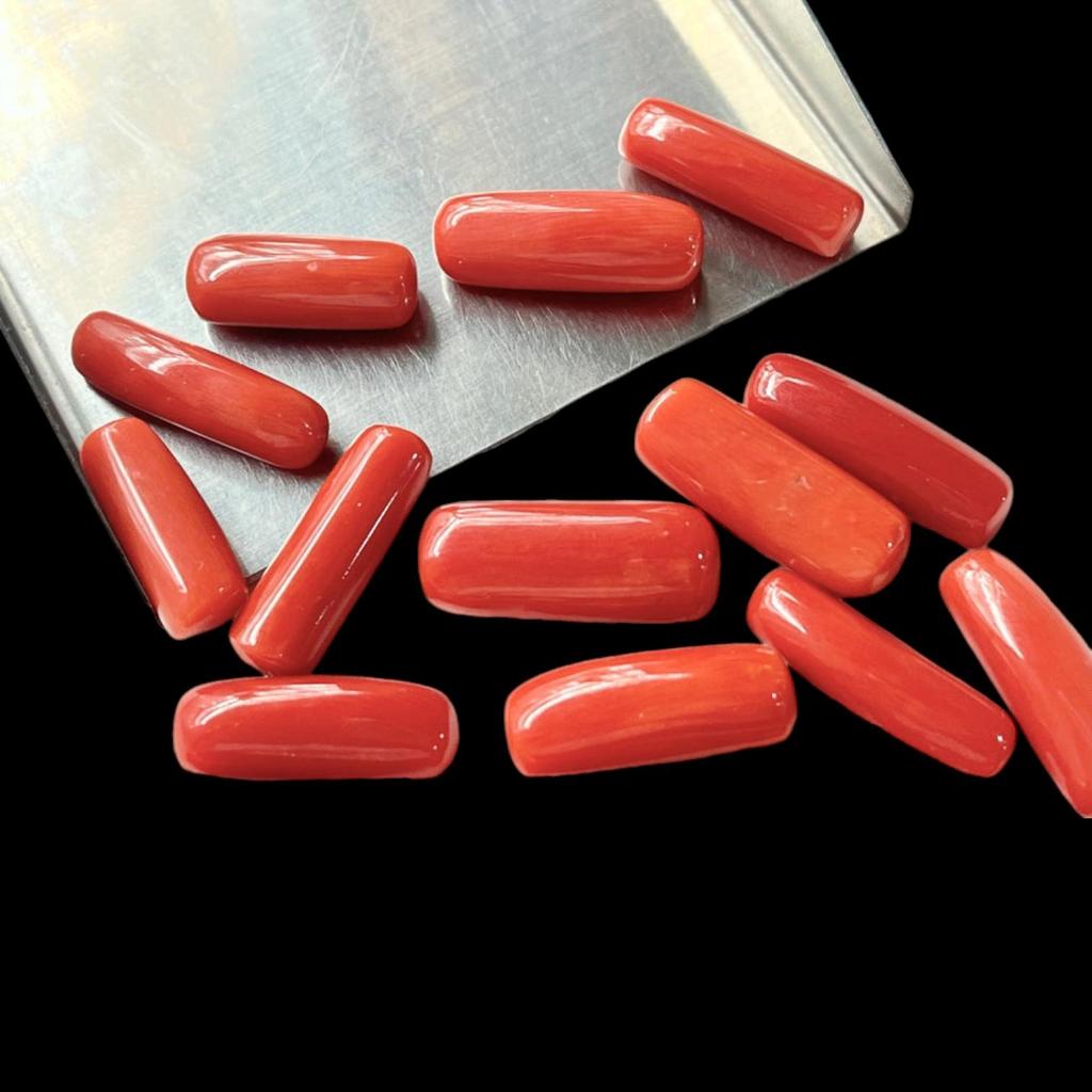 Natural Red coral Gemstone Coral capsule Polished, Red Coral capsule Polish coral Natural Gemstone Jewelry Making.