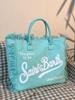 Large Capacity Canvas Tote Bag with Denim Fabric and Tassel Design for Commuting