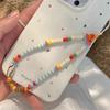 Summer Colorful Beaded Phone Charm Strap Pendant   For iPhone Samsung Accessrioes Stylish Chain Lanyard Woman Hanging Rope Cord