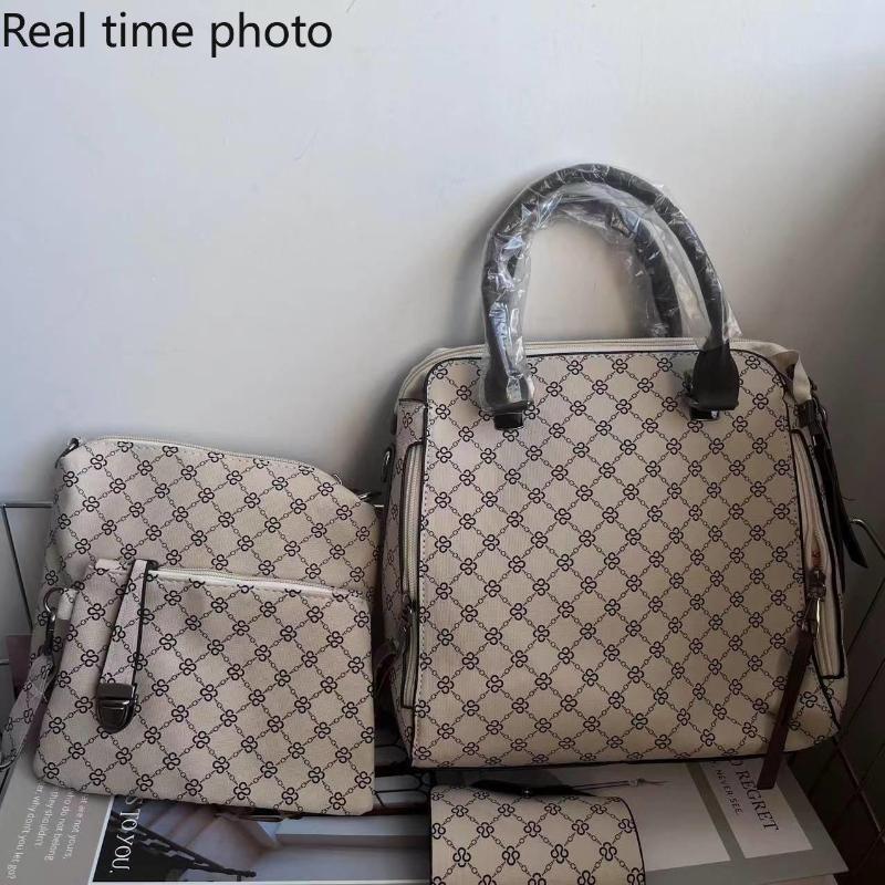 Geantă Messenger elegantă și elegantă Geantă de mână cu un singur umăr din piele Pu Geantă de mână pentru navetă Set retro din patru piese