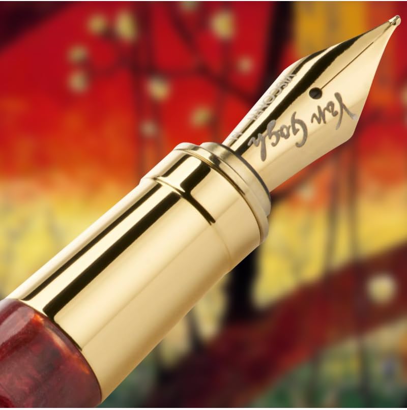 Visconti Van Gogh Plum Garden Red GT Fountain Medium Pen, Nib, KP12-23-FPM